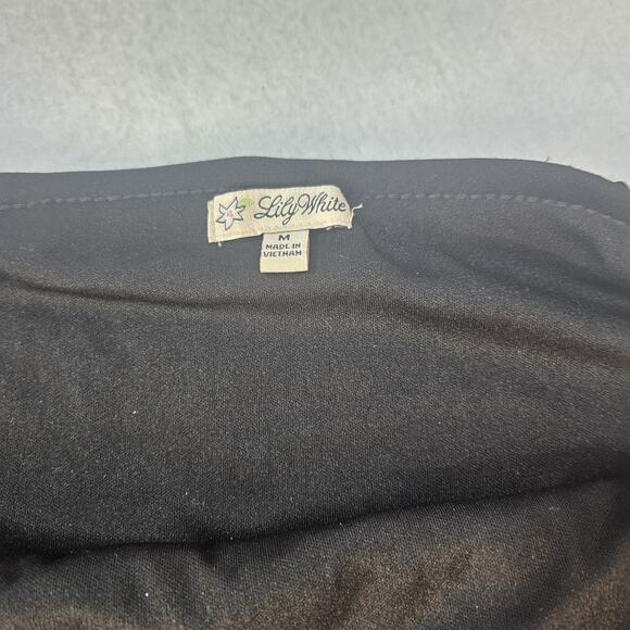 LILY WHITE Sz M Juniors Pink Sequin Skirt with Mermaid Scales Scallop Lined Stre - Picture 4 of 4